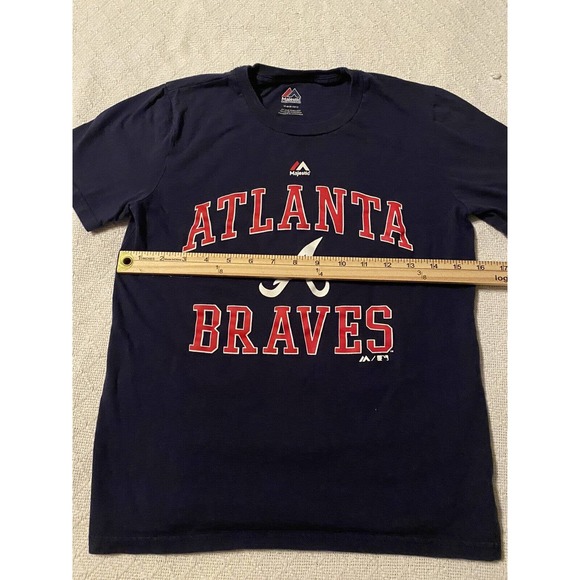 Atlanta Braves Majestic MLB Baseball Tee Shirt Size Boys Medium - Picture 6 of 12